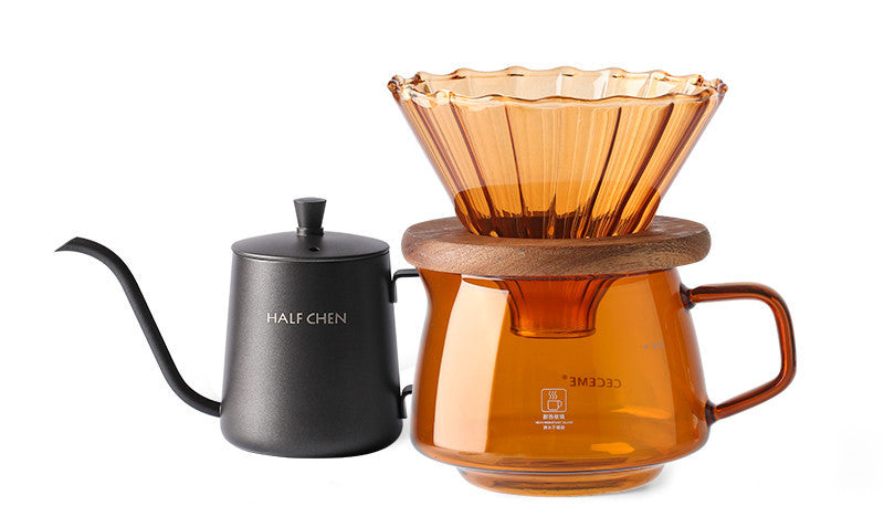 Banchen Hand-Made Coffee Pot Set Heat-Resistant Glass Coffee Sharing Pot Filter Cup Long Mouth And Narrow Mouth Pot Equipment